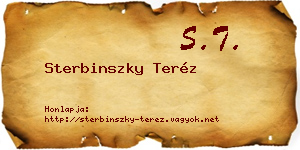 Sterbinszky Teréz névjegykártya